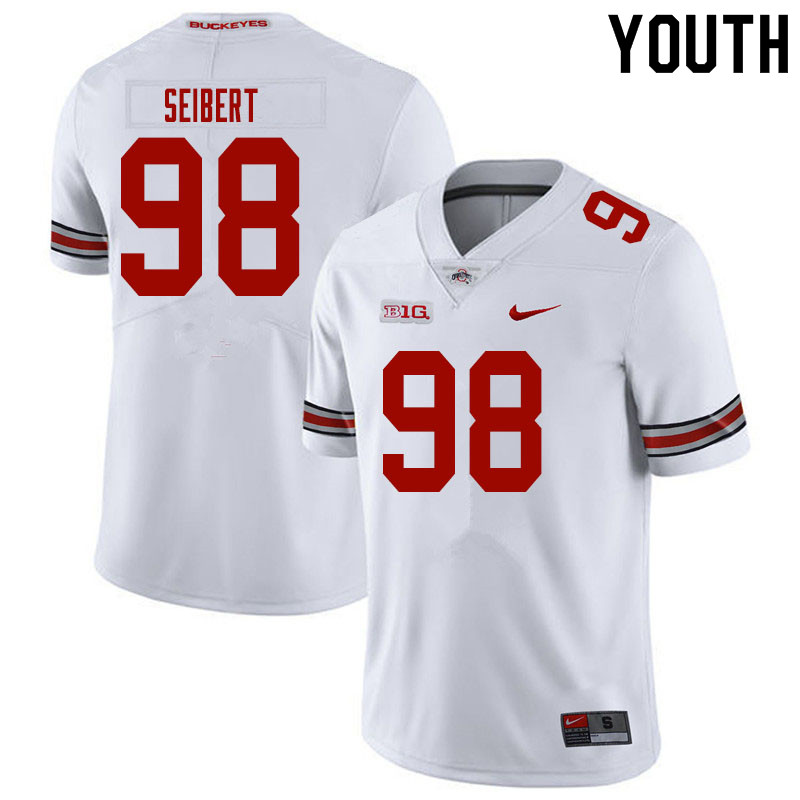 Youth #98 Jake Seibert Ohio State Buckeyes College Football Jerseys Sale-White
